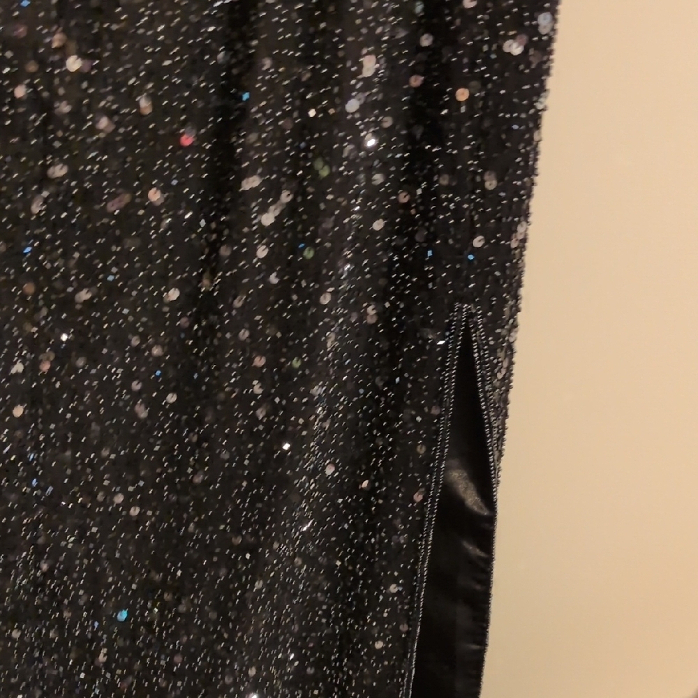 Scala Black Sequin Halter Gown - image 4